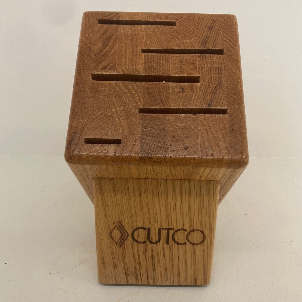 VTG Cutco‎ 5 Slot Honey Oak Knife Block Homemaker Knife Block USA Made Cookware